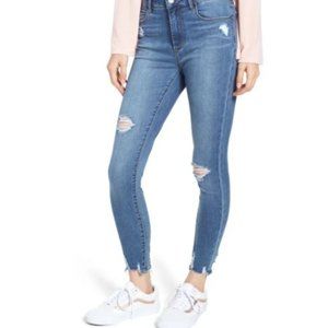 High Waist Distressed Skinny Jeans